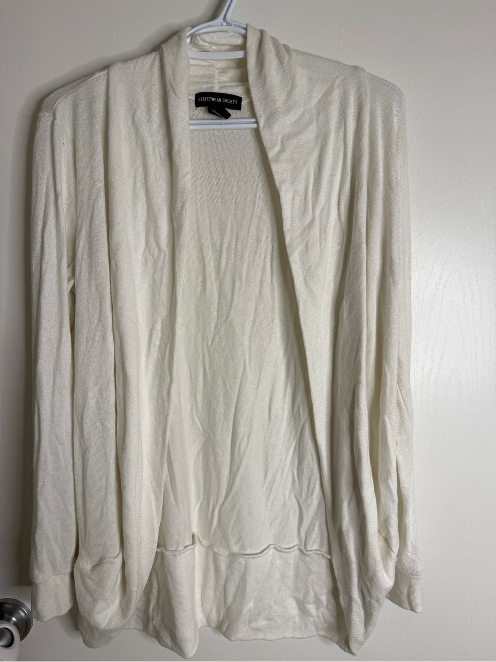 🔥2 for $10🔥Streetwear Society Ivory Open-Front Drapey Women's Cardigan Medium
